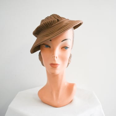 Vintage Mocha Brown Crushable Beret Style Hat 
