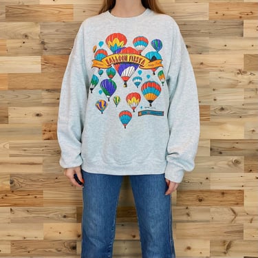 Vintage 1995 Hot Air Balloon Albuquerque New Mexico Sweatshirt 