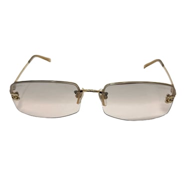 Chanel Tan Rhinestone Mini Sunglasses