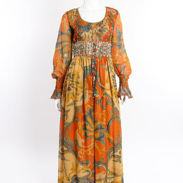Shirred Sequin Maxi Dress