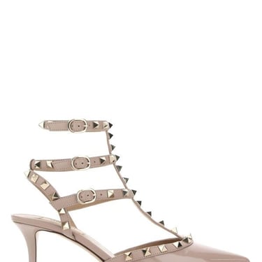 Valentino Garavani Women Antiqued Pink Leather Rockstud Pumps