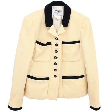Chanel 1996 Single Breasted Jacket White #40