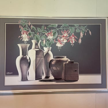 Pottery & Floral Still Life Painting by Letterman