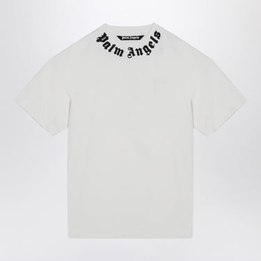 Palm Angels White Cotton T-Shirt With Logo Men