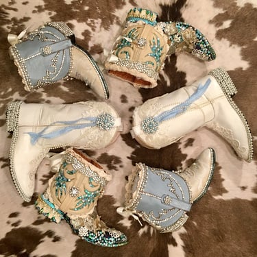 Custom Crafted Cowgirl Bridal Bling Boots 