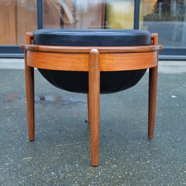 The Perfect Teak Entry Bench or Table w/ Leather Storage Beneath by BJ Hansen