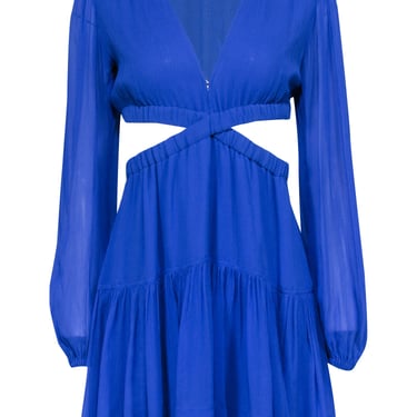 A.L.C. - Cobalt Blue Side & Back Cut Out Long Sleeve Dress Sz S