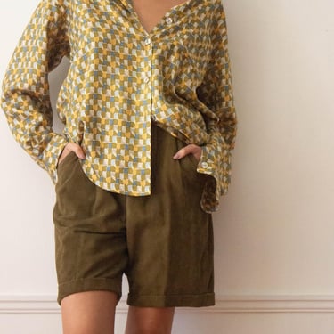 1980s Olive Suede Shorts 