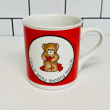 Vintage I Love You Beary Much Mug, Valentines Gift, Vintage Coffee Mug, 1980s 