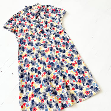 1930s Floral Feedsack Print Cotton Dress 