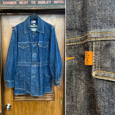 Vintage 1970’s Levi’s Orange Tag Denim Hippie Boho Bush Jeans Style Blazer Jacket, 70’s Vintage Clothing 