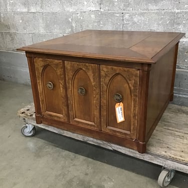 Midcentury Side Table w/ Record Storage (Seattle)