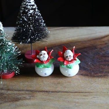 Vintage 1950s Napco Japan Spaghetti Trim Santa and | Grandma