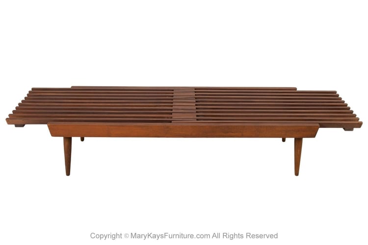 Mid-Century Slatted Wood Extending Bench Coffee Table George Nelson Style 