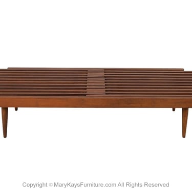 Mid-Century Slatted Wood Extending Bench Coffee Table George Nelson Style 