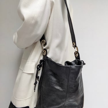 Vintage Pebbled Black Leather Bag