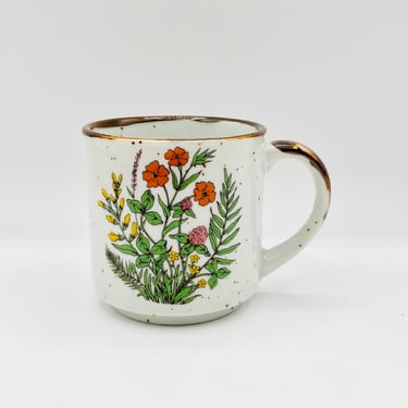 Vintage Stoneware Speckled Wild Flower Otagari Mug with Handle by LeChalet