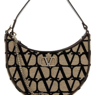 Valentino Garavani Women Embroidered Canvas Shoulder Bag