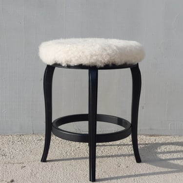 Thonet Style Stool /Thonet Style Sheepskin Chair /Vintage Stool / Sheepskin Chair / Sheepskin Stool /80's 