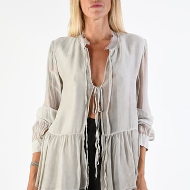 Layered Tie Front Blouse
