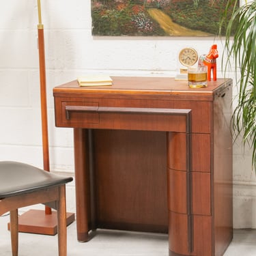 Single Pedestal Art Deco Desk