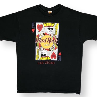 Vintage 90s Hard Rock Cafe Las Vegas Nevada King of Hearts Single Stitch Graphic T-Shirt Size XL 