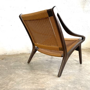 Rare ILLUM WIKKELSO for N Eilersen Woven Lounge Chair Danish Modern 