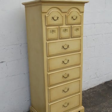 Continental French Shabby Chic Painted Tall Narrow Lingerie Jewelry Chest 4000