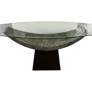Italian Boat Glass Console Table from Cantoni