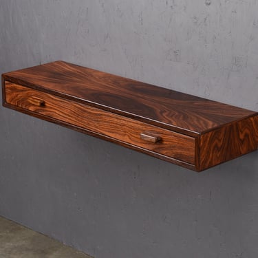 Mid-Century Wall-Mount Console Desk in Rosewood 