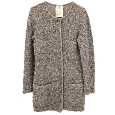 Chanel 1993 Collarless Jacket Brown #40