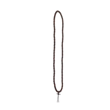 Long Oriental Brown Wood Beads Hand Rosary Praying Chain ws3834E 