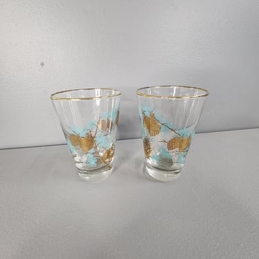 Set of 2 Libbey Pine Cone Glasses 
