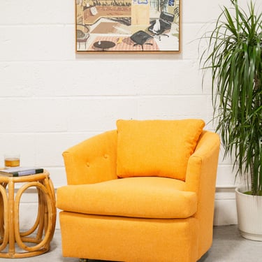 Orange Tweed Club Chair