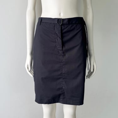 Vintage Miu Miu SS 2006 Black Cotton Knee Length Skirt IT 36 (US S/M) 