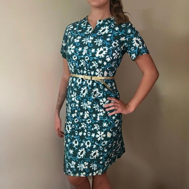 1960s Deadstock Vintage Hawaiian Hula Girl Tiki Lounge Shirt Dress by Eddy's 