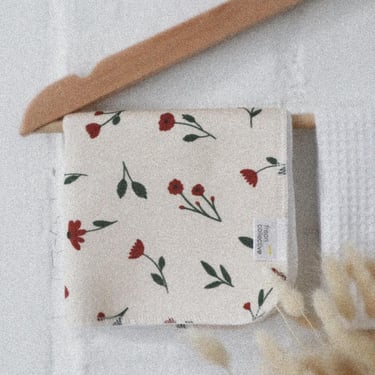 Organic cotton face cloth, ditzy blooms