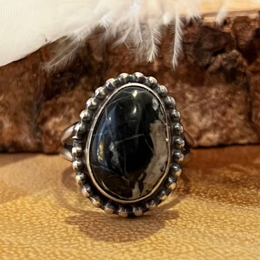 WHITE BUFFALO OBSCURA Turquoise Silver Ring | Sterling Statement Ring | Navajo Native American Jewelry, Southwestern, Bohemian | Size 8 1/2 