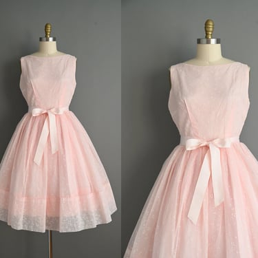 vintage 1950s Pastel Pink Cupcake Party Dress - Size Medium 