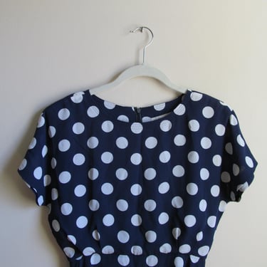 90s Polka Dot Dress S M 42 Bust 28 Waist 