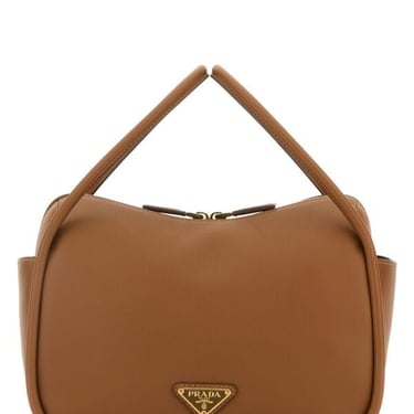 Prada Women Caramel Leather Handbag