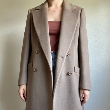 Vintage Reflections Gray 80s Womens Wool Long Minimalist Winter Trench Coat Sz M 