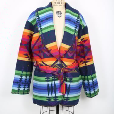 Vintage Pendleton Coat Jacket Multi Color Blanket Coat Western Southwest Cowgirl Streetwear 