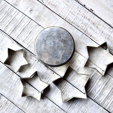 Vintage Tin Cookies Cutter  Set Bakery Tools Biscuits Molds Stars Cutter Shape 