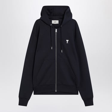 Ami Paris Zip-Up Sweatshirt Ami De Coeur Night Blue Men