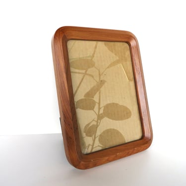 Vintage Teak 5 x 7 Danish Modern Picture Frame With Rounded Corners 