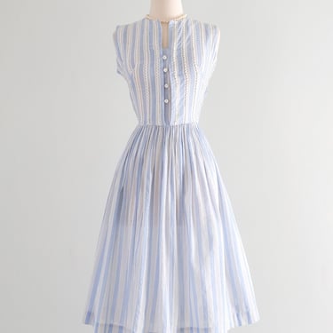 Vintage 1950's Powder Blue Cotton Sundress by Modern Classics / M