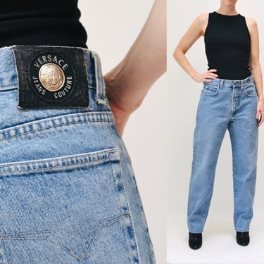 90s Vintage Versace Jeans Couture Jeans Size 36 50 Medium Large 90s Versace Blue Jeans Size 10 12 90s Relaxed Fit Medium Was Jeans Pants 