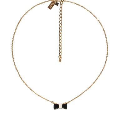 Kate Spade - Gold, Black &amp; White &quot;Take a Bow&quot; Statement Necklace