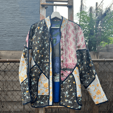 Ladhiya quilted patchwork jacket, floral/paisley